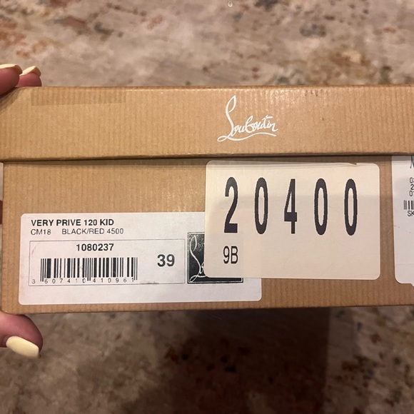 Christian Louboutin Very Prive 120 KID Black/Red Heels - Picture 12 of 13